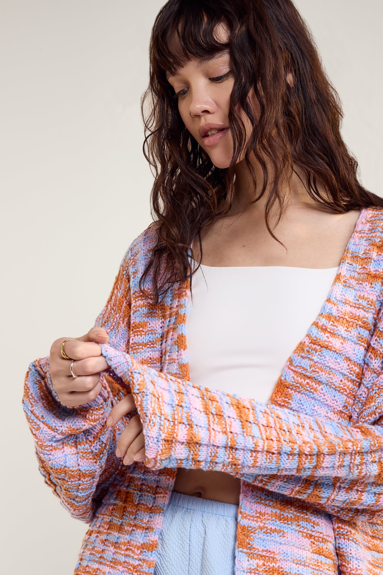Waffle-Knit Cardigan - 8161 | Womance