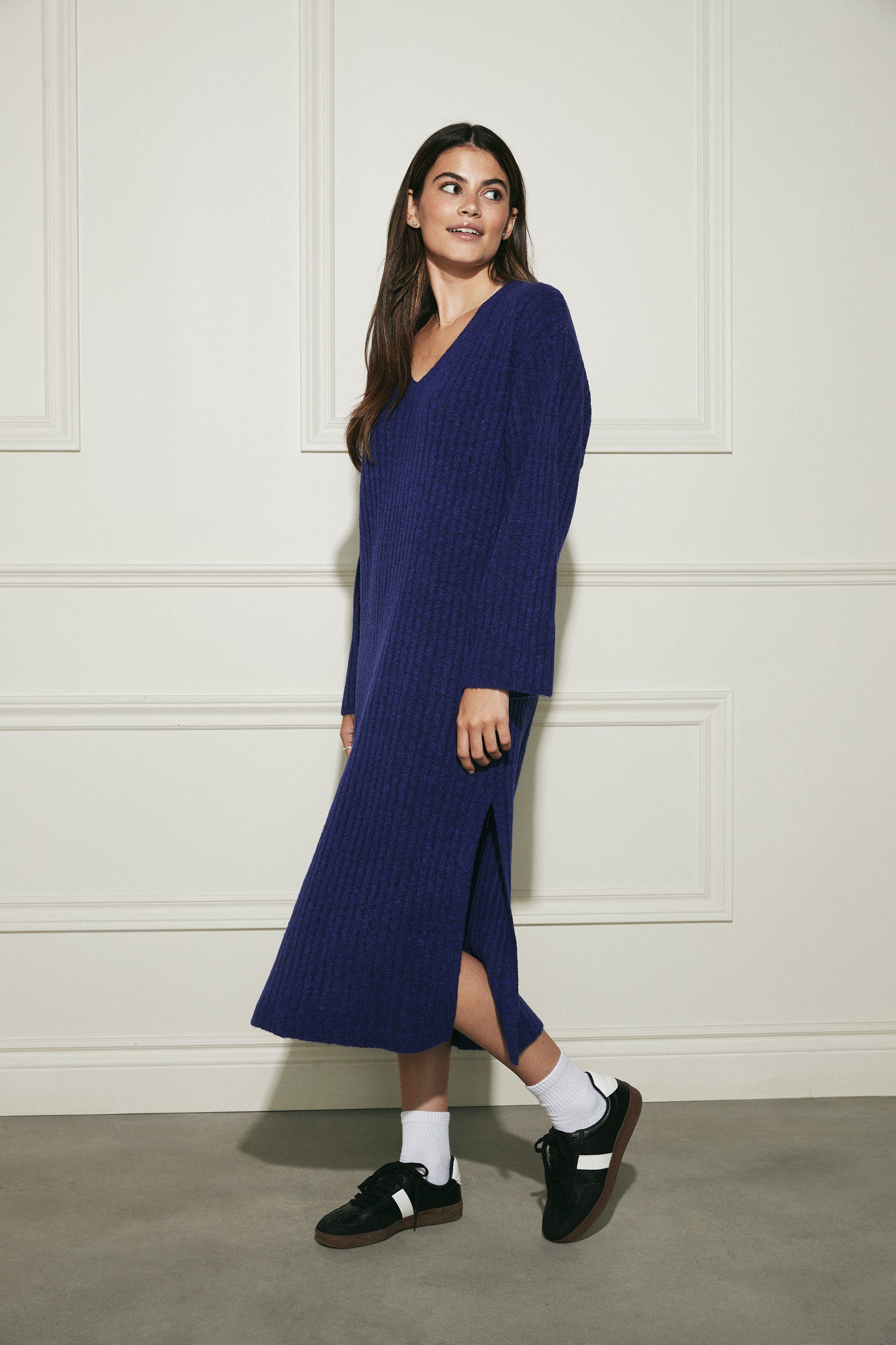 Robe J.Lindeberg Femme – Bleu Marine, Jersey, Manches Courtes, Taille M (38)