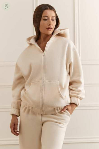 Veste à capuchon ample - 9122 (Seconde Main)-Veste et veston - Seconde main-Trove-Crème-XS-5e9859df-1db3-4f3f-b2d7-215726b7c159-WOMANCE