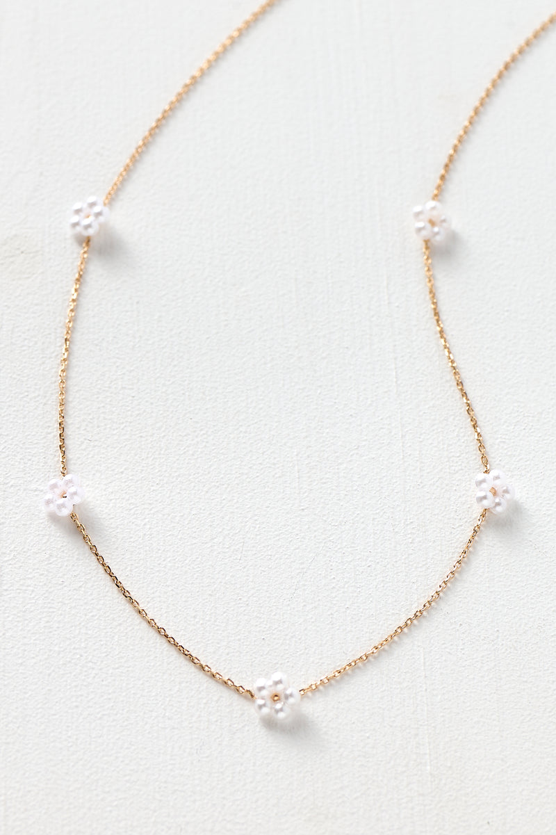 Pearl Flower Necklace - A0117