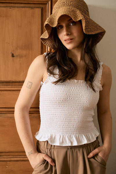 トップス Bibiy ROSETTE TANK TOP ROSETTE TANK TOP/154cm/wearing size F｜Bibiy.