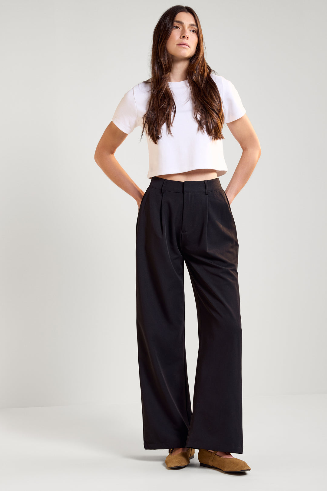 Black Straight Leg Pants - 5064 | Womance