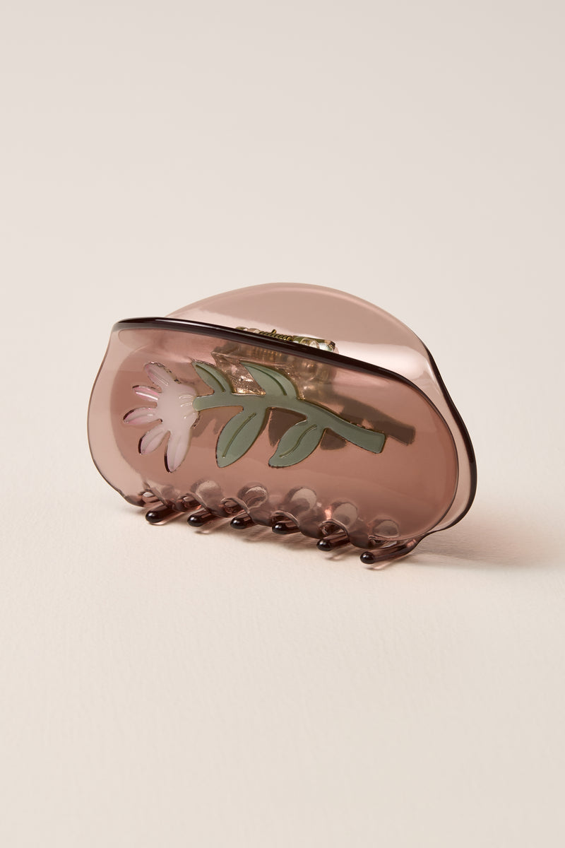 Pince à cheveux fleur translucide - A0305