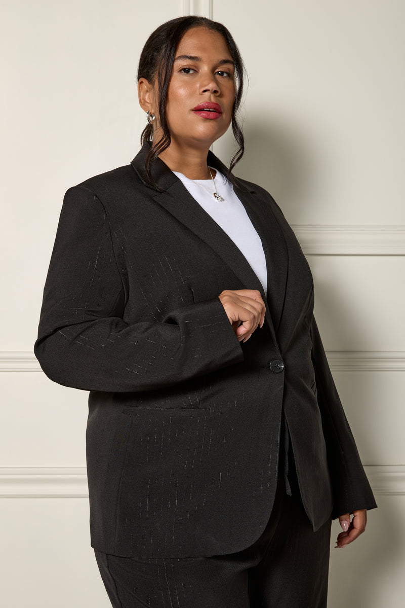 Shiny Pinstripe Blazer - 3028