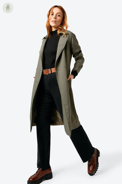 Trench coat 1009 (Seconde Main)-Recurate-Kaki-XXS-7e6ce3ea-0acc-4513-8776-3c9d390bcd7a-WOMANCE