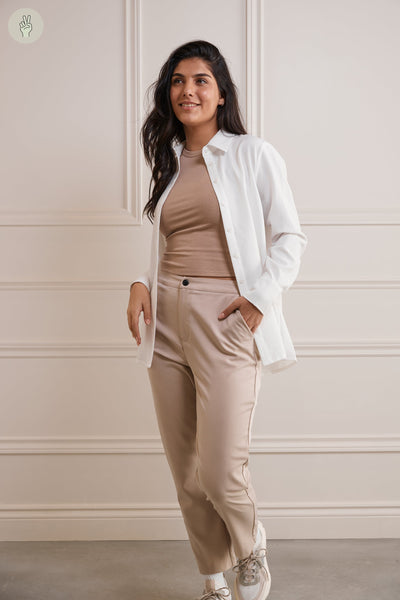 Pantalon étroit taille haute - 5065 (Seconde Main)-Recurate-Beige-XS-2ae813c8-e8ac-4b9c-ab16-056bd01b2105-WOMANCE