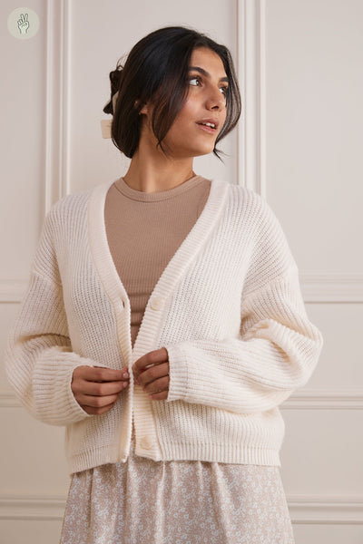 Cardigan ample en tricot léger - 8082 (Seconde Main)-Recurate-Crème-S-e565ac86-2ff5-4afb-9317-ba1eb8eb4ad8-WOMANCE