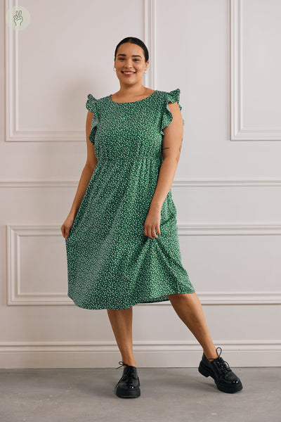 Robe midi à volants - 2073 (Seconde Main)-Recurate-Vert-M-f49271b9-81d3-4d8b-90cd-bd6f97a823df-WOMANCE