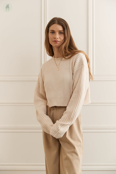 Pull court texturé - 8100 (Seconde Main)-Recurate-Crème-M-40bf11fc-ca4e-4700-9884-f7a62b55657d-WOMANCE