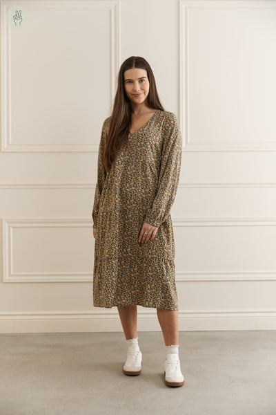 Robe midi à étages - 2134 (Seconde Main)-Recurate-Kaki-XS-334d4688-373c-49b7-9182-9eebb3890424-WOMANCE