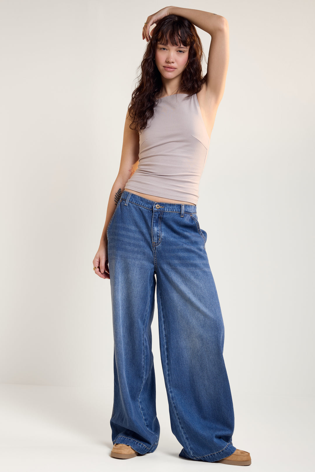 Soft Denim-Effect Pants - 7046 | Womance