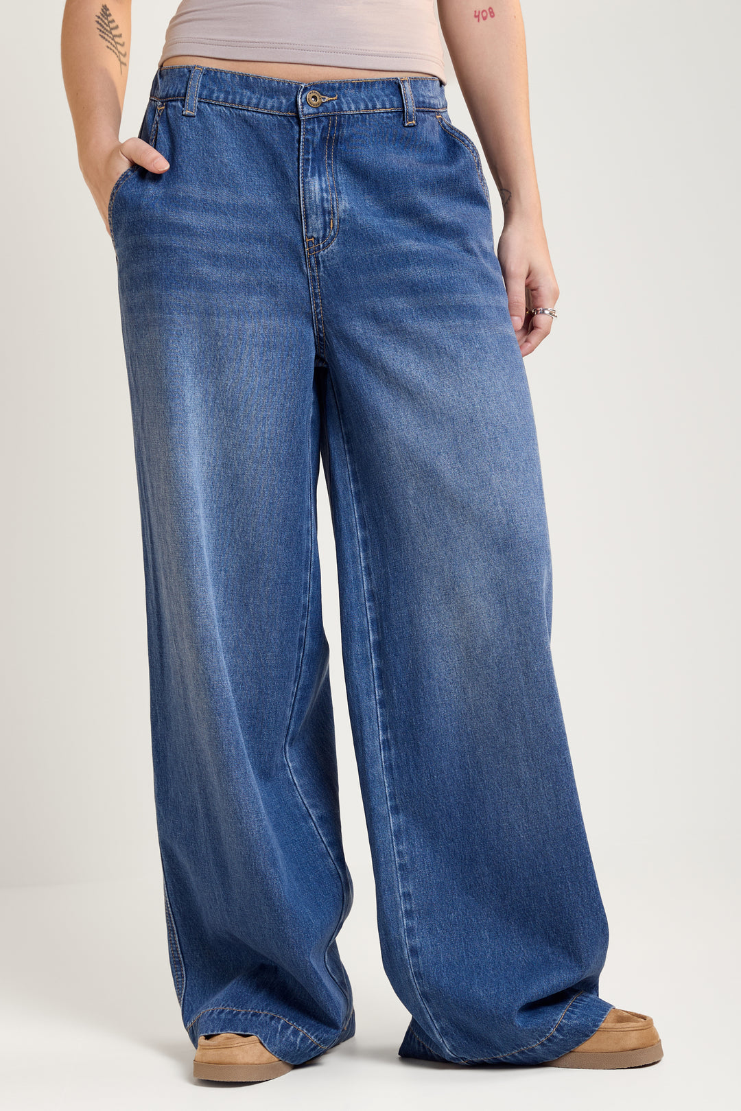Soft Denim-Effect Pants - 7046 | Womance