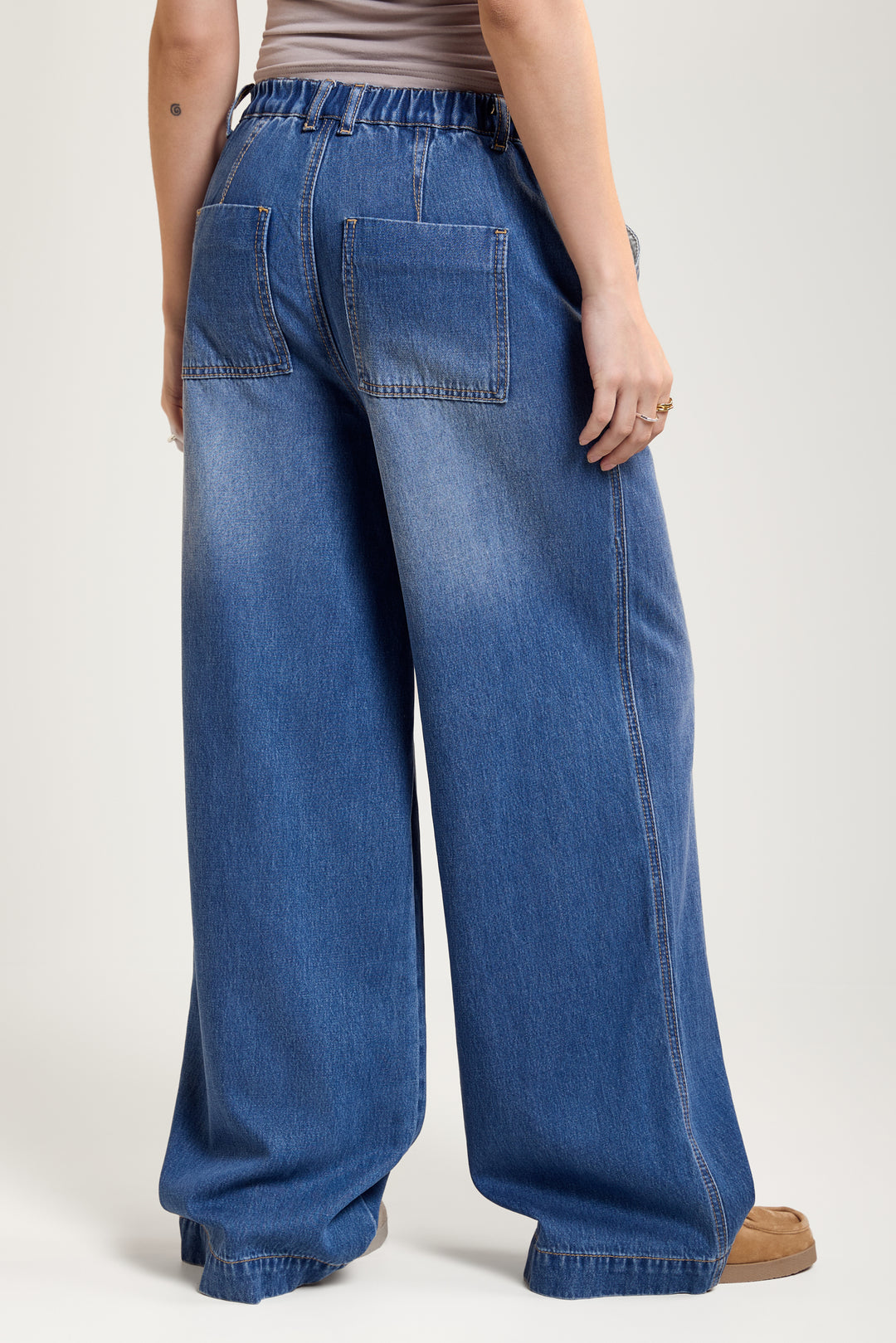 Soft Denim-Effect Pants - 7046 | Womance