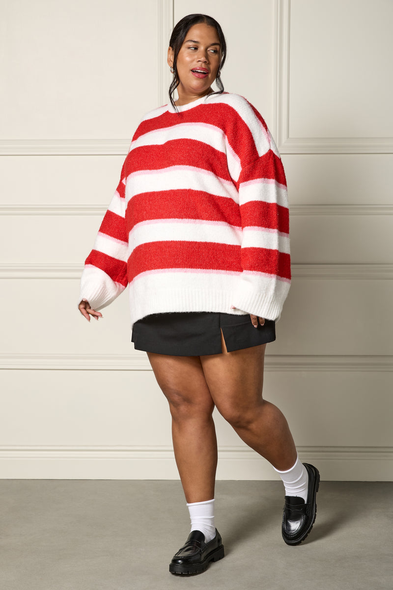 Chandail ample à rayures - 8120