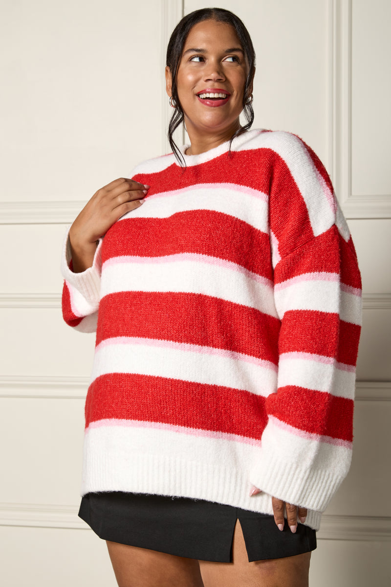 Chandail ample à rayures - 8120