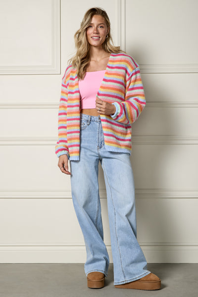 Cardigan en tricot ligné - 8130