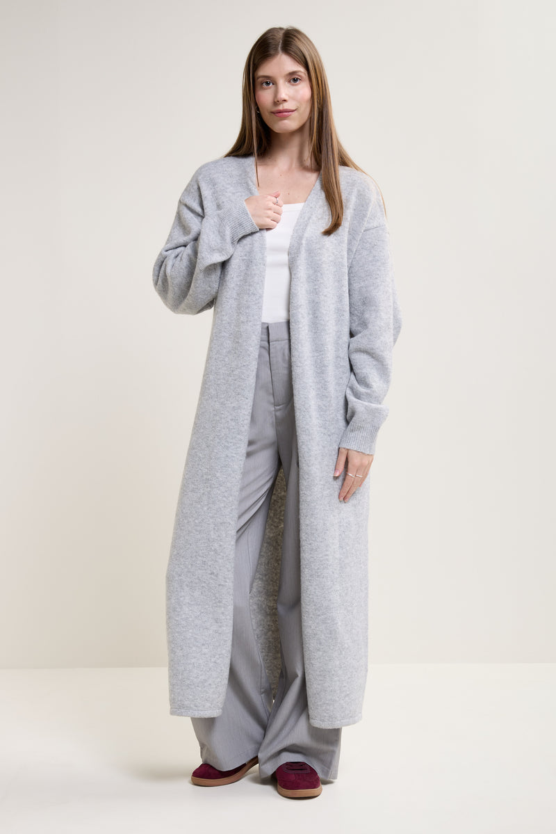 ok.soon ⭐︎ long knit cardigan gray Ash Grey Long Knit Cardigan - 8148 | Womance