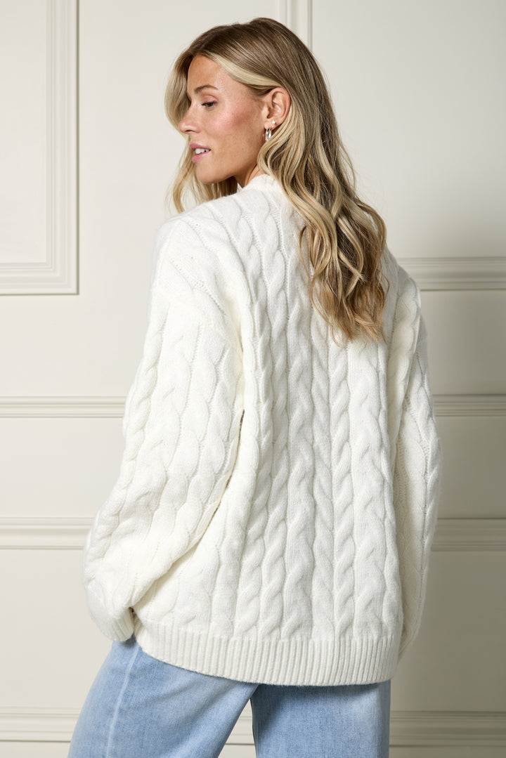Off-White Cable Knit Sweater - 8149 – Womance