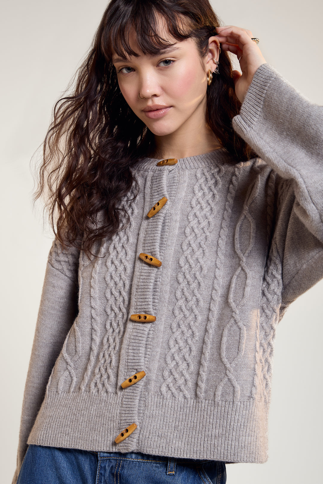 Cable Knit Cardigan - 8159 | Womance