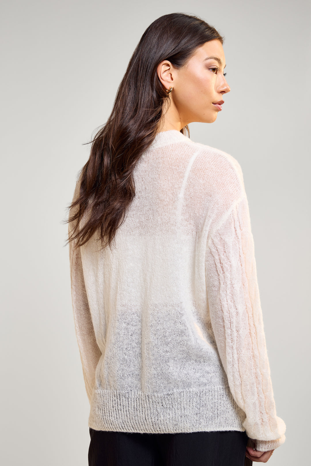 Ultra Sheer Cable Knit Sweater - 8170 | Womance
