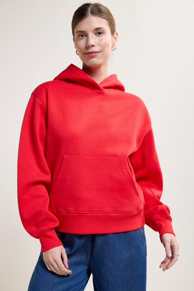 Red Loose-Fitting Hoodie - 9113 | Womance