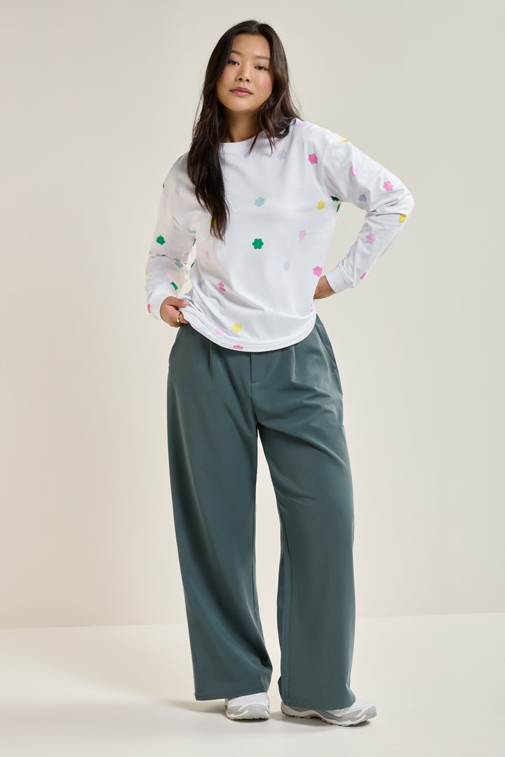 Cream Long Sleeve Cotton Top - 9119 | Womance