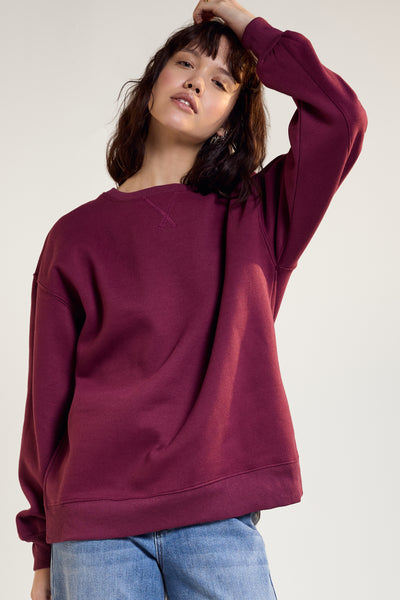 Chandail Oversize Femme – Couleur Unie – Col Rond – Taille Unique – Hiver – Neuf