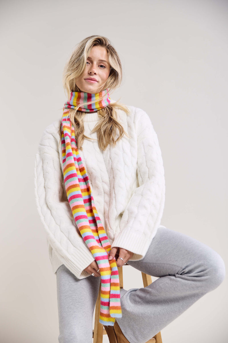 Ribbed-Edge Heathered Scarf - A0273