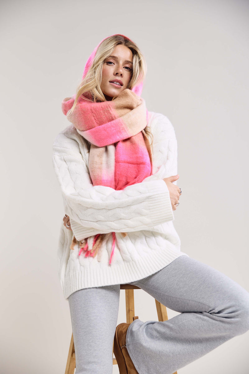 Large Plaid Scarf - A0275