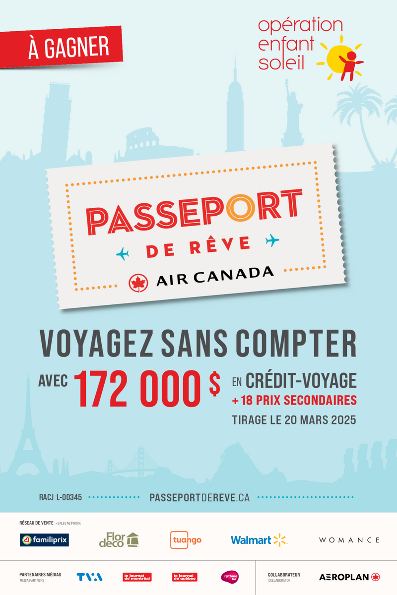 Billet Opération Enfant Soleil - Passeport de rêve Air Canada 6e édition