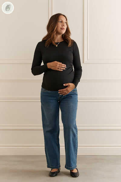 Chandail ajusté texturé maternité - MO007 (Seconde Main)-Chandail - Seconde main-Trove-Noir-M-4eb5a81e-1504-41a7-bb33-18b5085b2c1f-WOMANCE