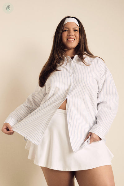 Chemise ample lignée - 4070 (Seconde Main)-Chemise - Seconde main-Trove-Blanc-XS-7b2e6d24-4366-47be-80cd-15d2a2b6d8da-WOMANCE