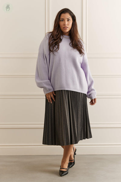 Jupe midi à plis - 6046 (Seconde Main)-Jupe - Seconde main-Trove-Gris-L-862f7125-6844-468f-9995-3cc7eafde422-WOMANCE