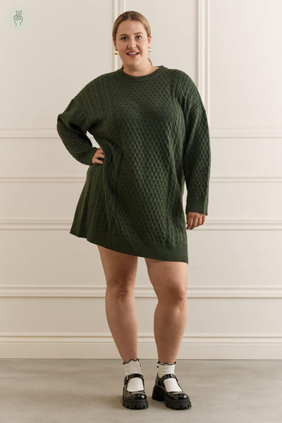 Robe courte en tricot - 2159 (Seconde Main)-Robe - Seconde main-Trove-Vert forêt-L-b4790494-4e11-4ccc-91fd-42785c24d8cb-WOMANCE