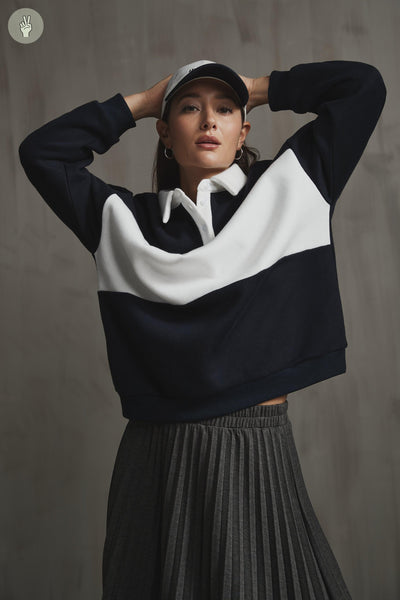 Sweat style polo oversized - 9116 (Seconde Main)-Chandail-Trove-Marine-S-7cc88ade-73d2-4f5b-87e8-c2566aa31498-WOMANCE