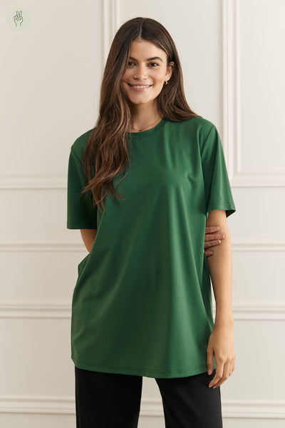 T-shirt ample à manches courtes - 9050 (Seconde Main)-Chandail-Trove-Vert forêt-L/XL-4c220cd0-821e-4eef-8899-44ed32689b9d-WOMANCE