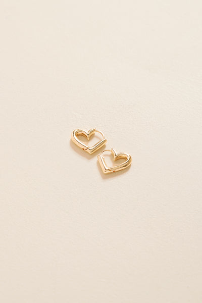 Hoop-Style Heart Earrings - A0167