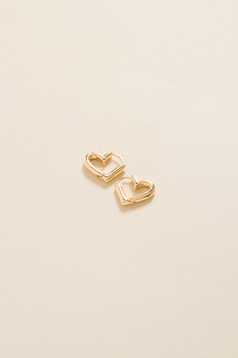 Hoop-Style Heart Earrings - A0167