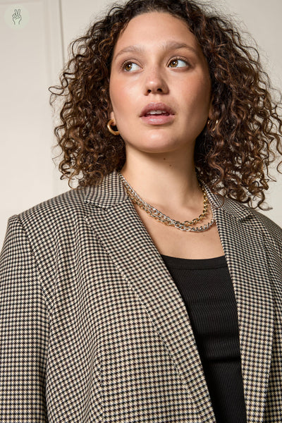 Veston ample à carreaux - 3014 (Seconde Main)-Veste et veston - Seconde main-Trove-Noir-S/M-cfb4d229-d5d3-4517-ae10-9ee1d33964b4-WOMANCE