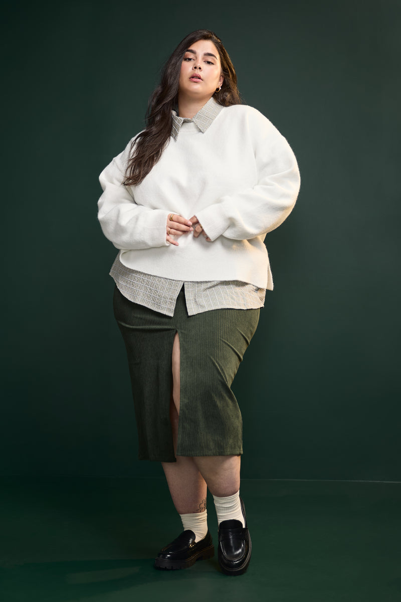 Jupe longue en corduroy - 6065