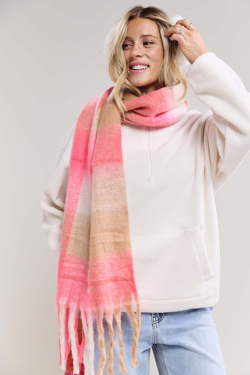 Large Plaid Scarf - A0275