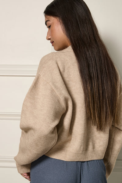 Chandail en tricot à câbles cœurs - 8138