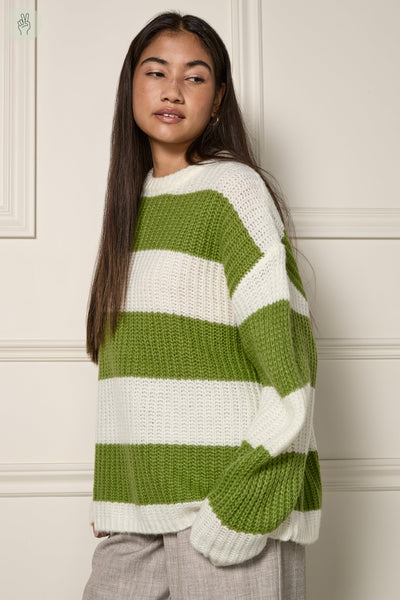 Chandail ample en tricot - 8110 (Seconde Main)-Chandail - Seconde main-Trove-Khaki-1X-c34d47b0-9304-4977-8c80-aa622e0768dd-WOMANCE