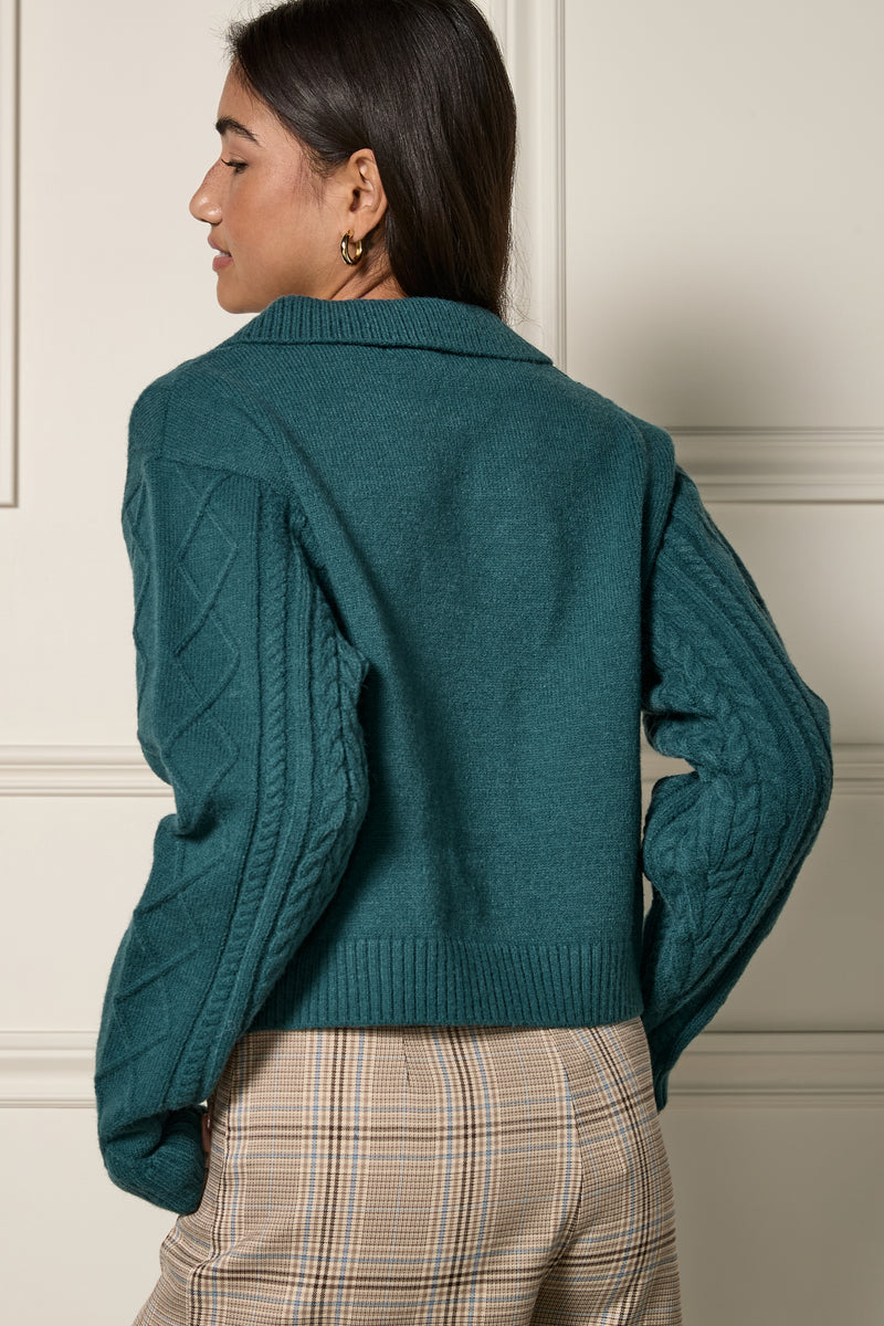 Chandail en tricot col Johnny - 8143