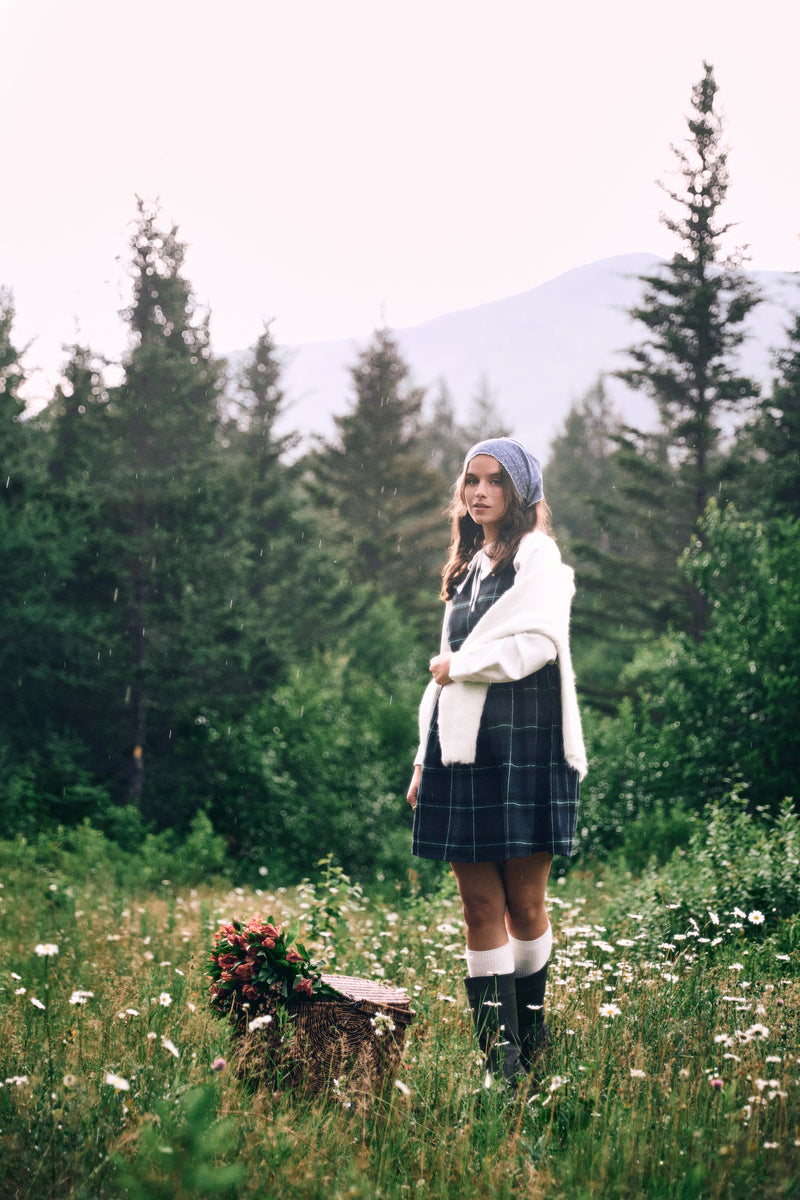 Robe courte à carreaux - 2206