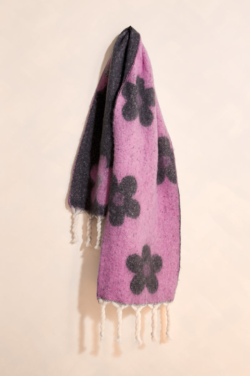 Foulard fluffy à fleurs - A0142