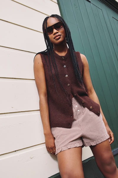 Buttoned Knit Tank Top - 8172 | Womance