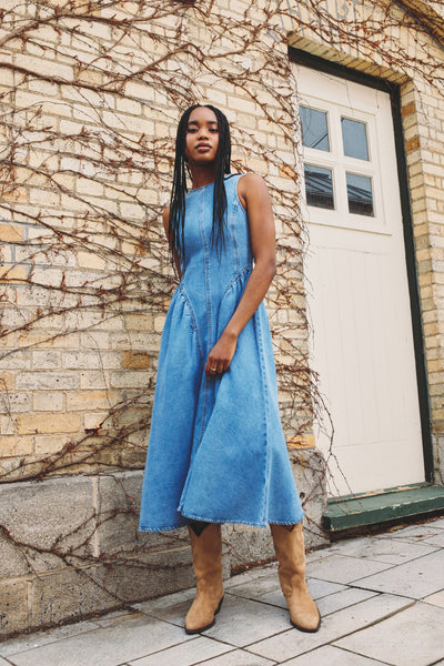 l’aubeblank Double-belted Melange Dress Dresses | Womance