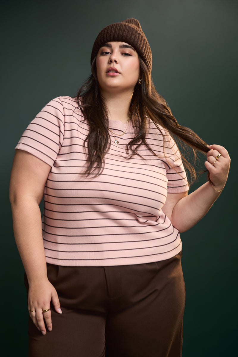 T-shirt court côtelé - 9094