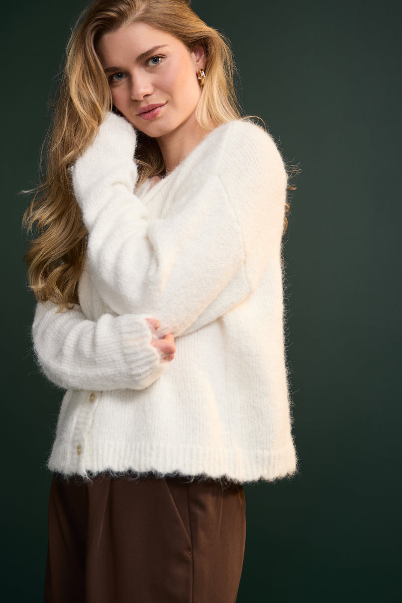 Cardigan à finition ondulée - 8139